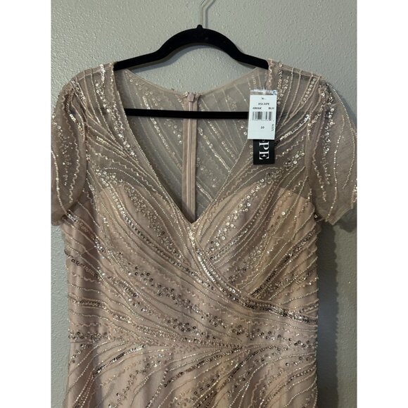 Xscape Blush 12 Blush Sequin Mother o Bride Formal Wedding Party Cruise NEW $379 - Picture 14 of 16